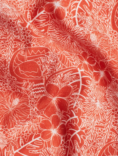 Orange Jungle Short Sleeve Print Shirt