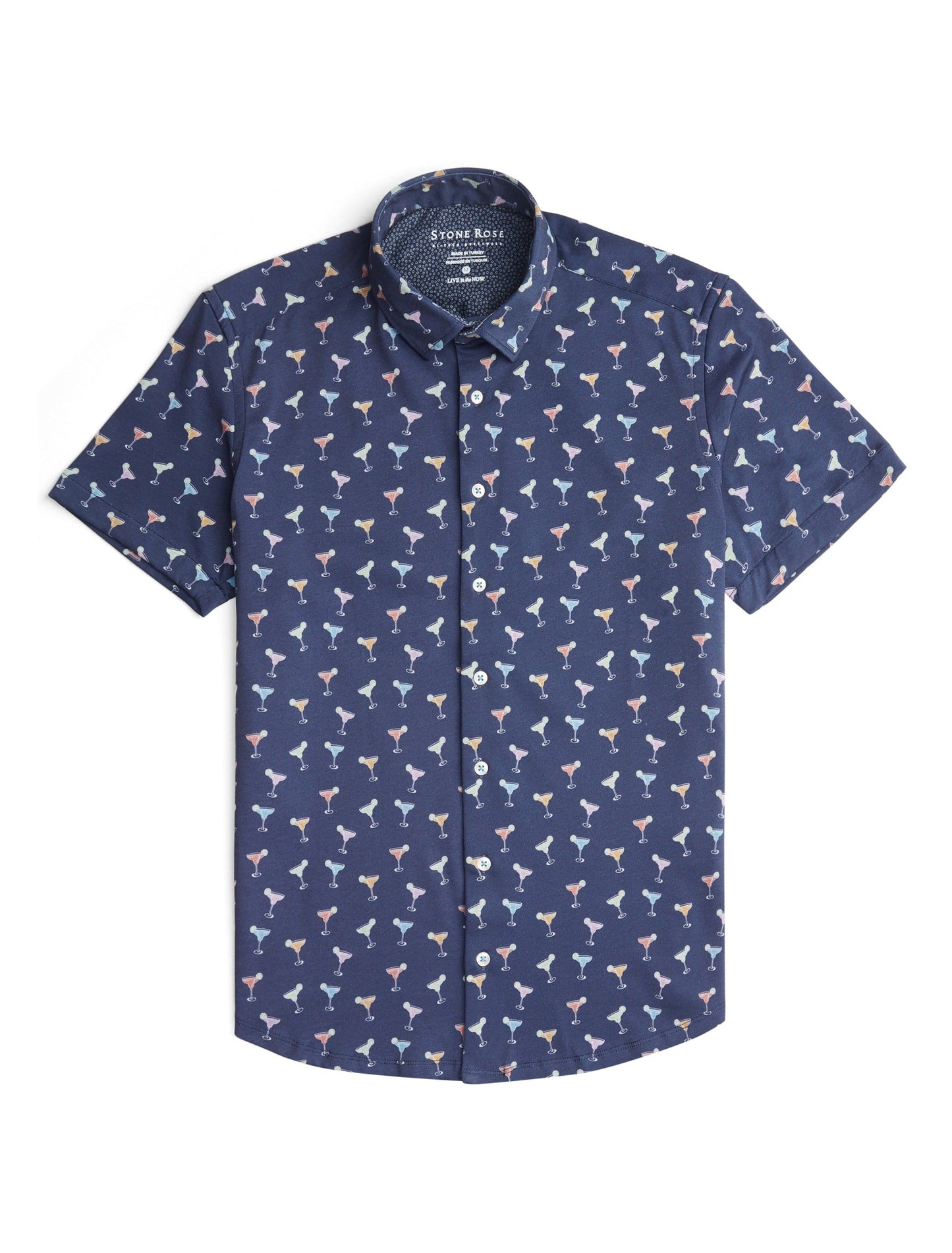 Navy Margarita Short Sleeve Print Shirt