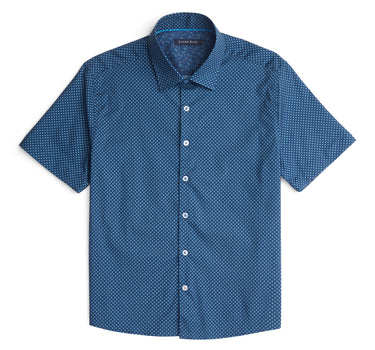 Blue Dot Short Sleeve Print Shirt