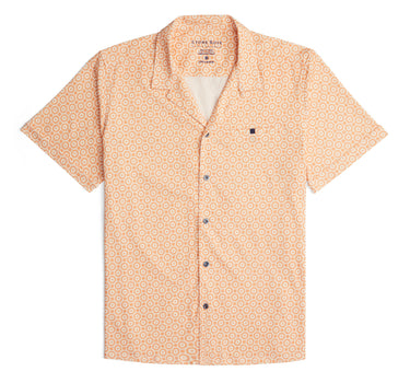 Orange Retro Short Sleeve Print Shirt