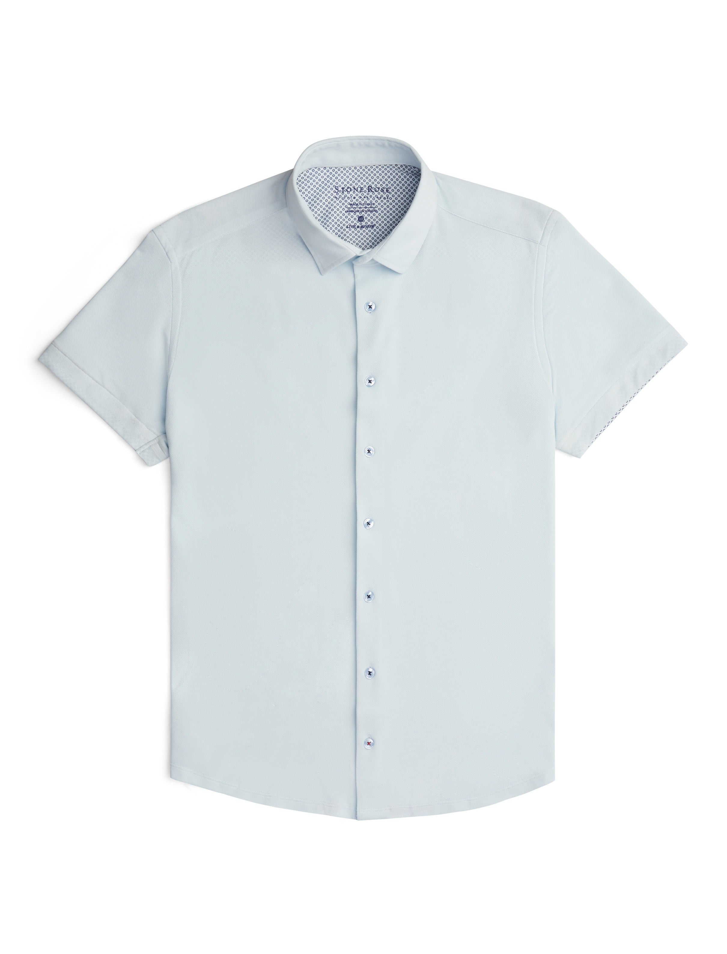 Light Blue Solid Short Sleeve Shirt