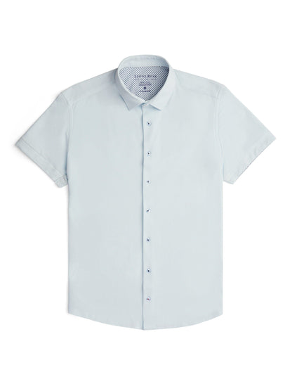 Light Blue Solid Short Sleeve Shirt
