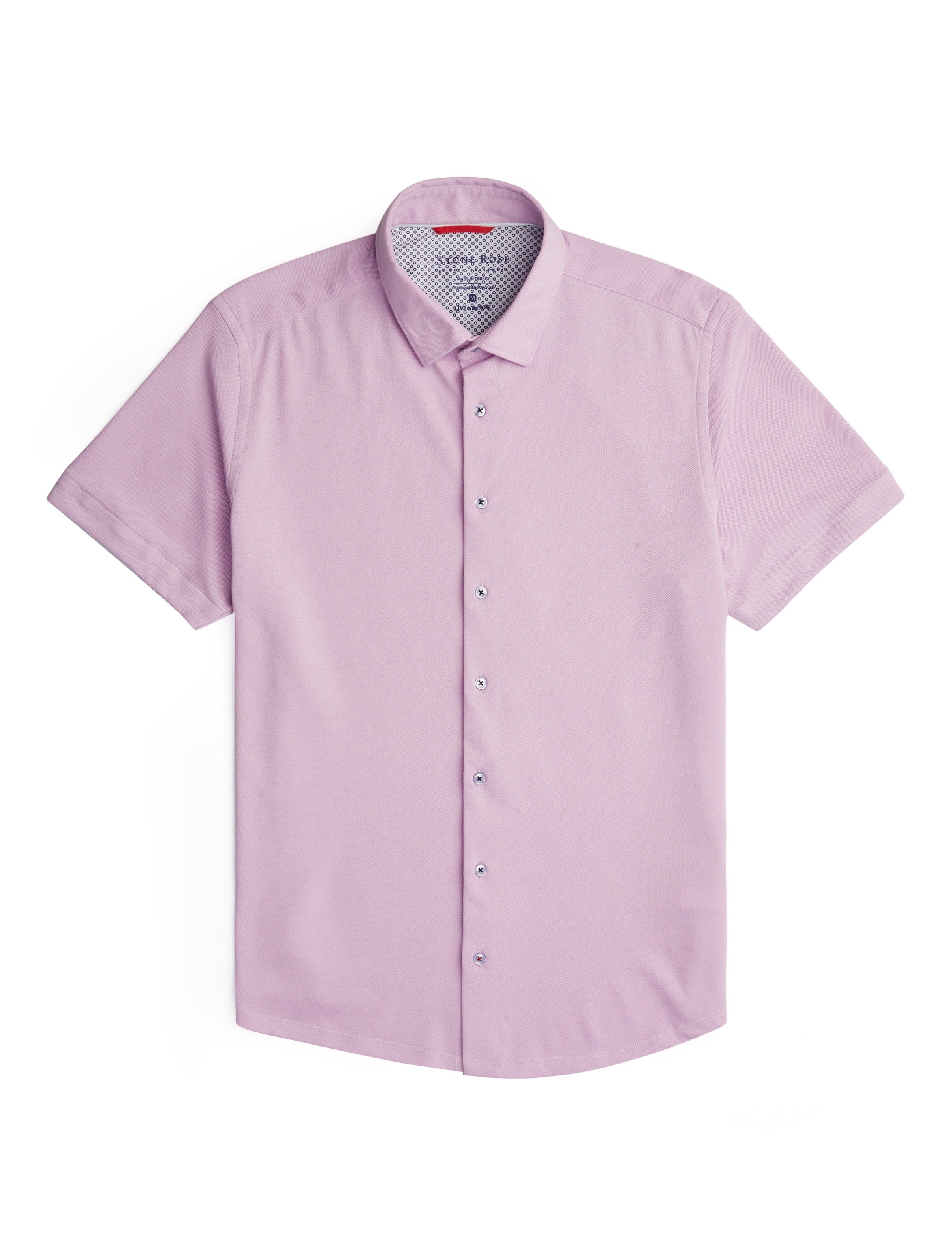 Lavender Solid Short Sleeve Shirt