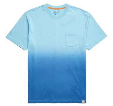 Turquoise Short Sleeve Dip-Dyed T-Shirt