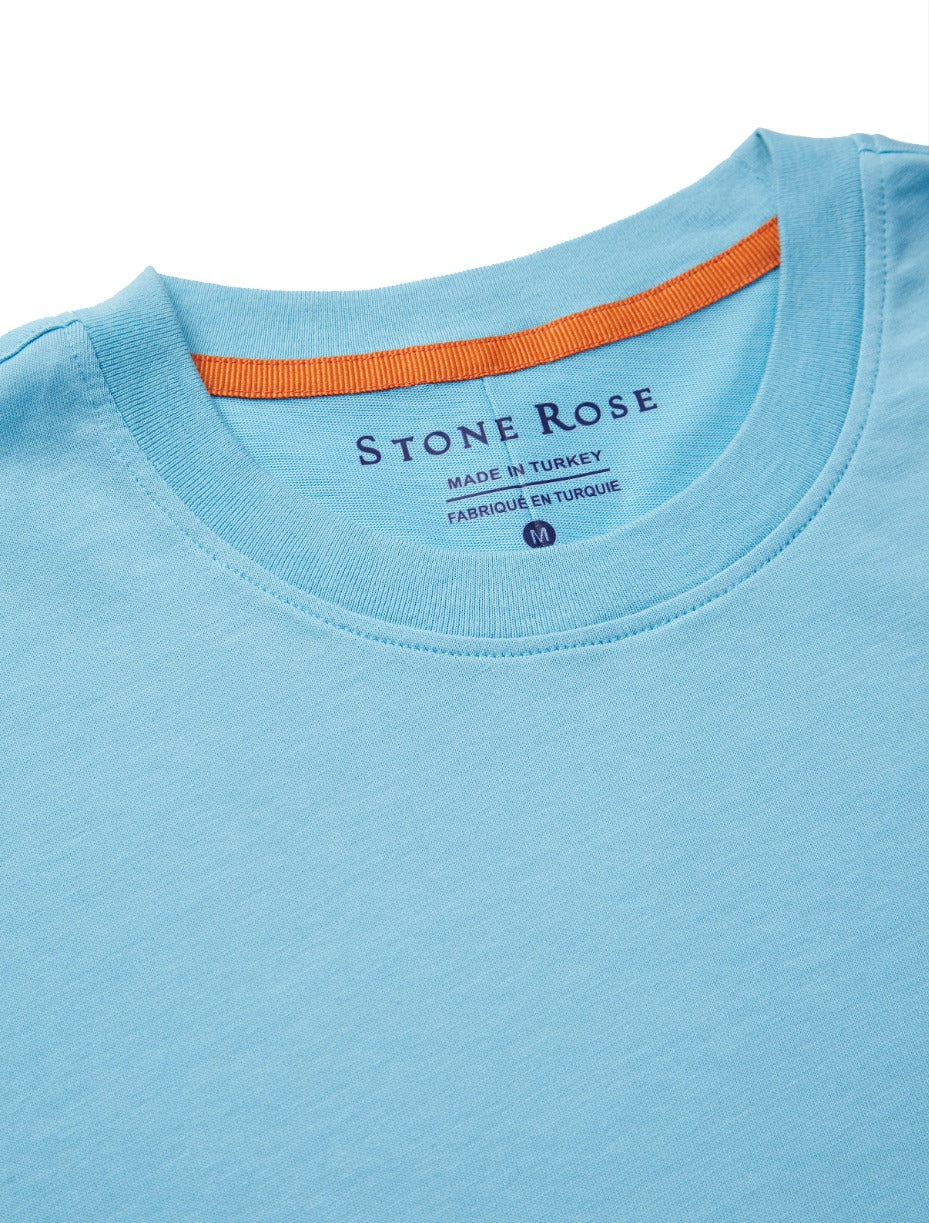 Turquoise Short Sleeve Dip-Dyed T-Shirt