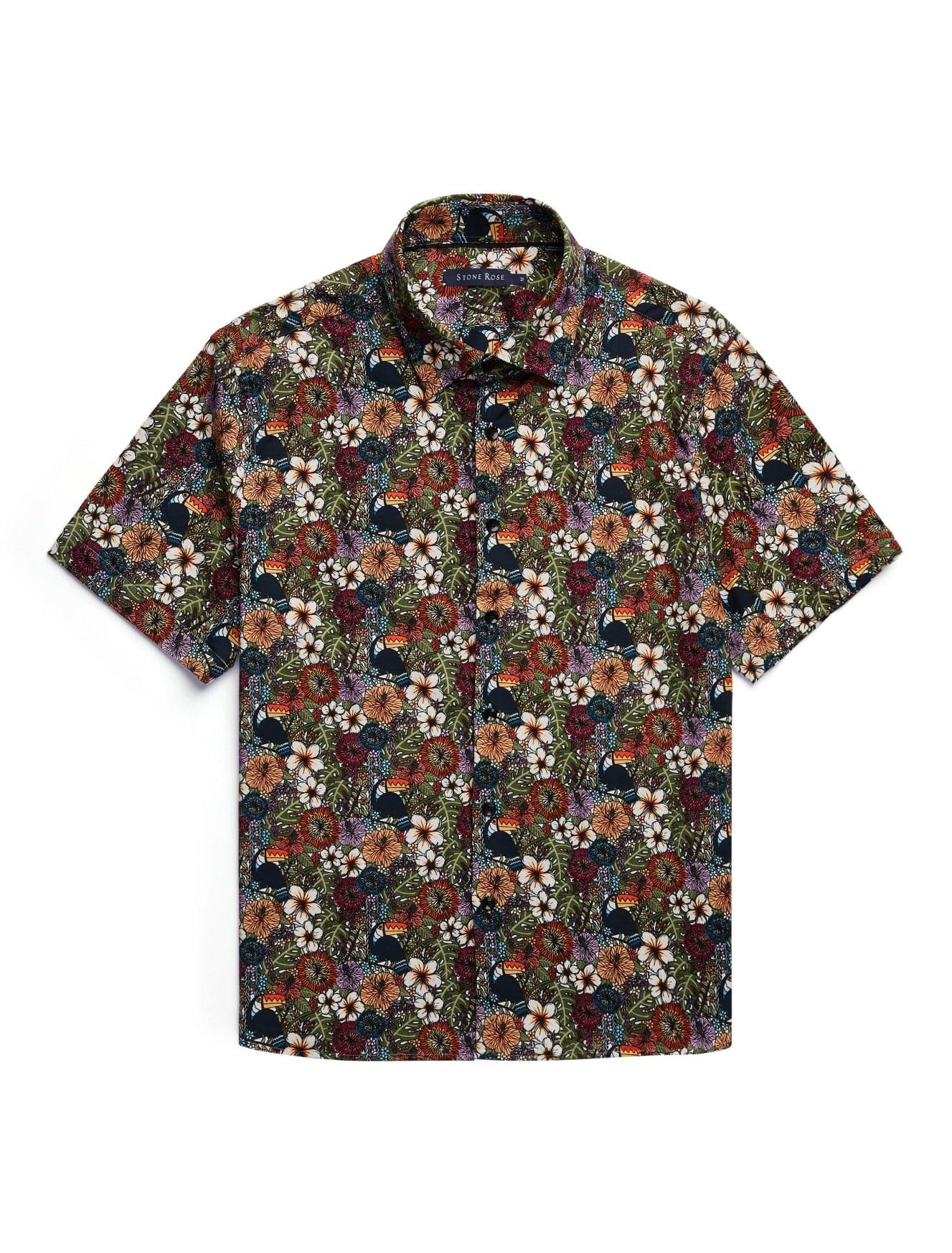 Green Jungle Short Sleeve Print Shirt