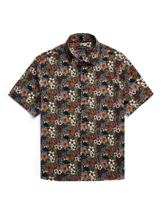 Green Jungle Short Sleeve Print Shirt