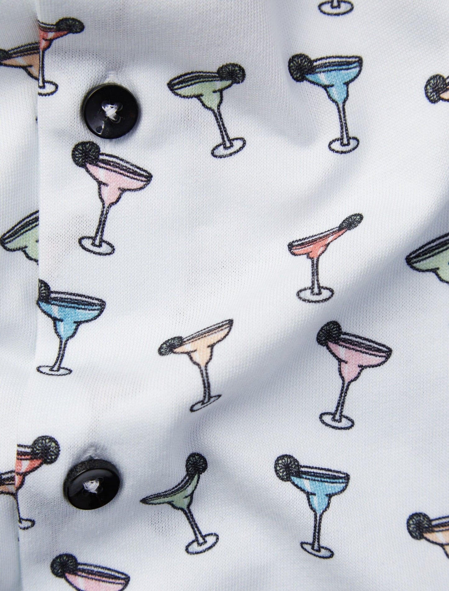 White Margarita Short Sleeve Print Shirt