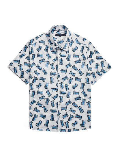 White Lobster Short Sleeve Print Shirt