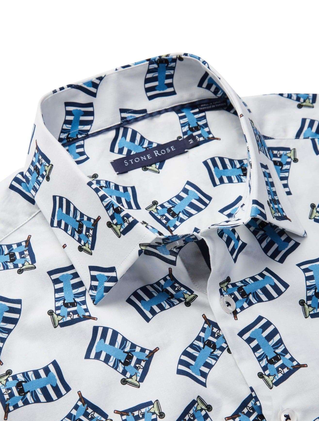 White Lobster Short Sleeve Print Shirt