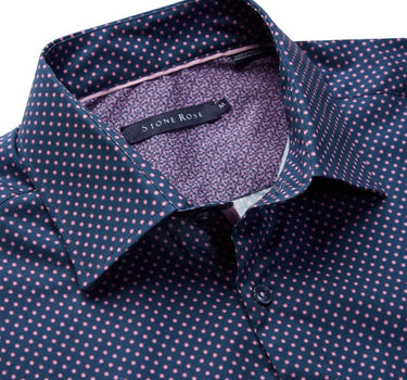 Navy Polka Dot Short Sleeve Shirt