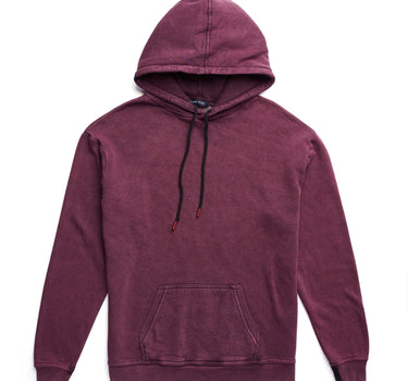 Deep Plum Fleece Acid Wash Hoodie