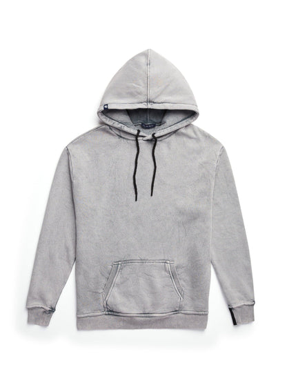 Grey Fleece Acid Wash Hoodie
