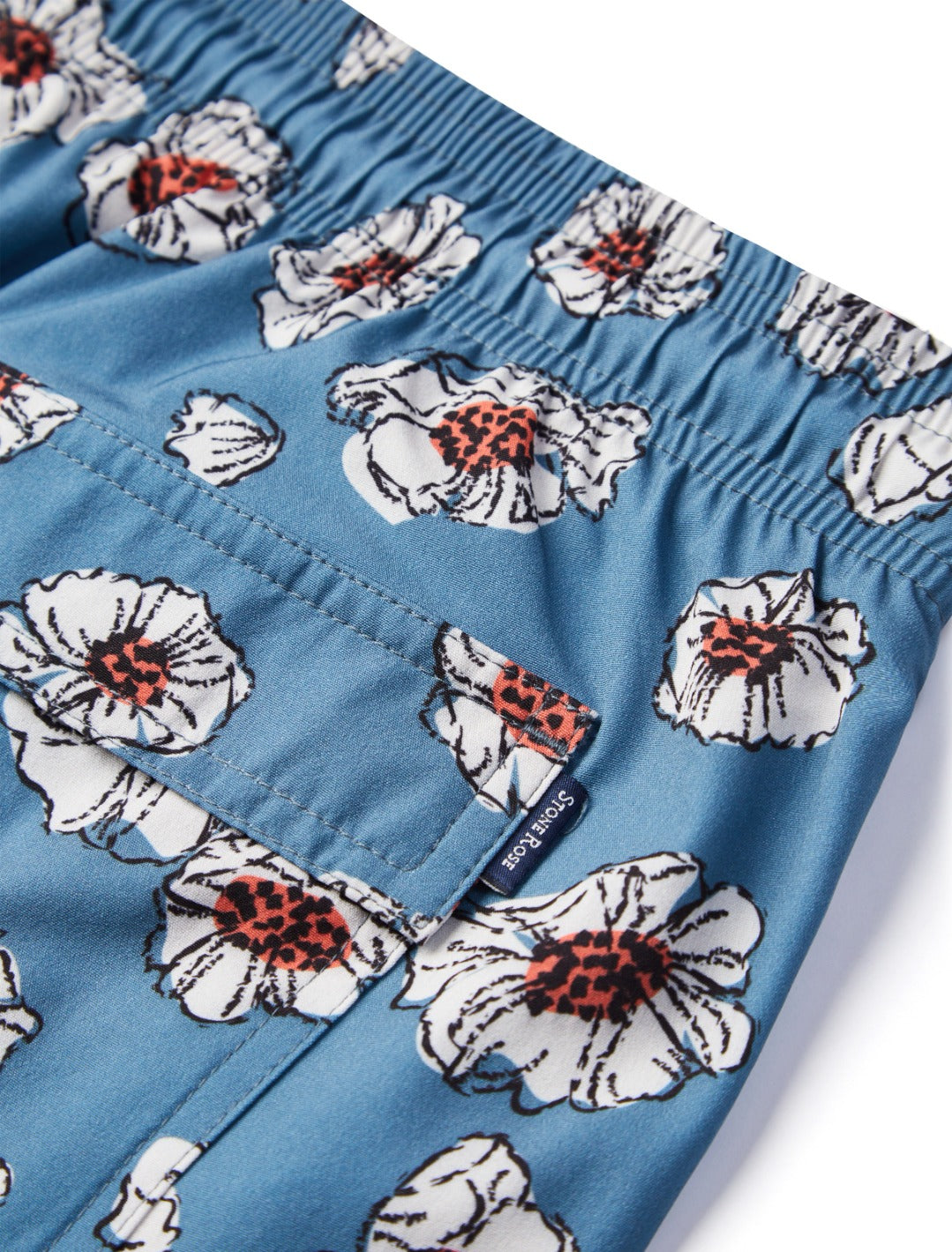 Blue Floral Print Swimshort