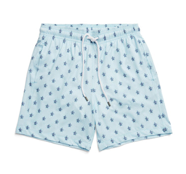 Light Blue Turtle Print Swimshort
