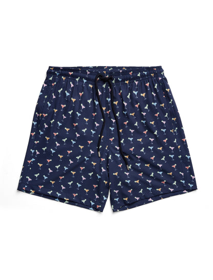 Navy Margarita Print Swimshort