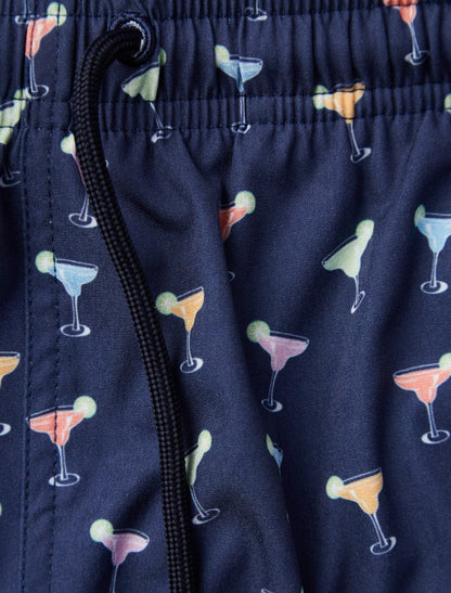 Navy Margarita Print Swimshort
