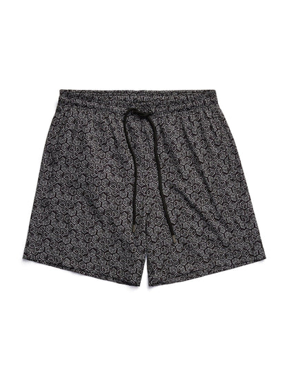 Black Dice Print Swimshort