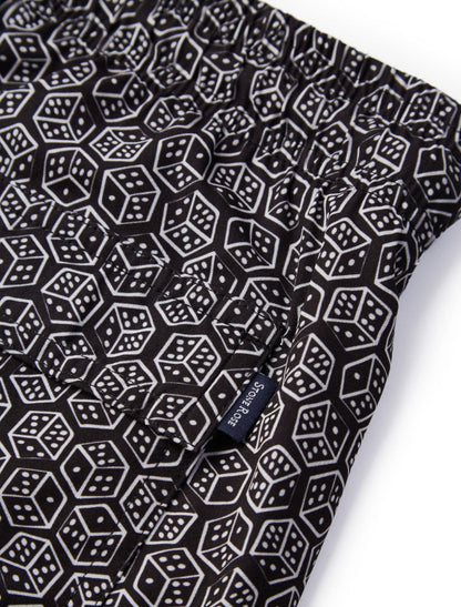 Black Dice Print Swimshort
