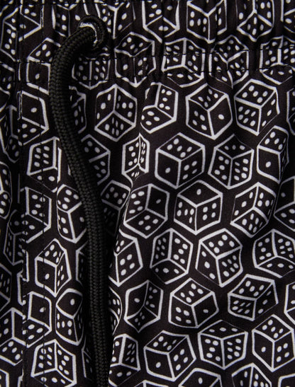 Black Dice Print Swimshort