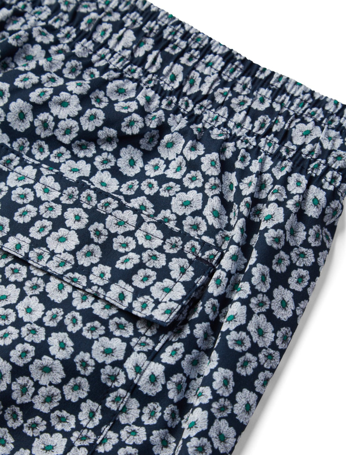 Navy Flower Print Swim Shorts