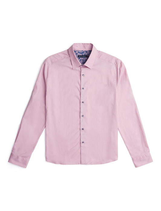 Lavender Solid Tencel Long Sleeve Shirt
