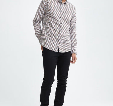 White Scotch Print Woven Shirt