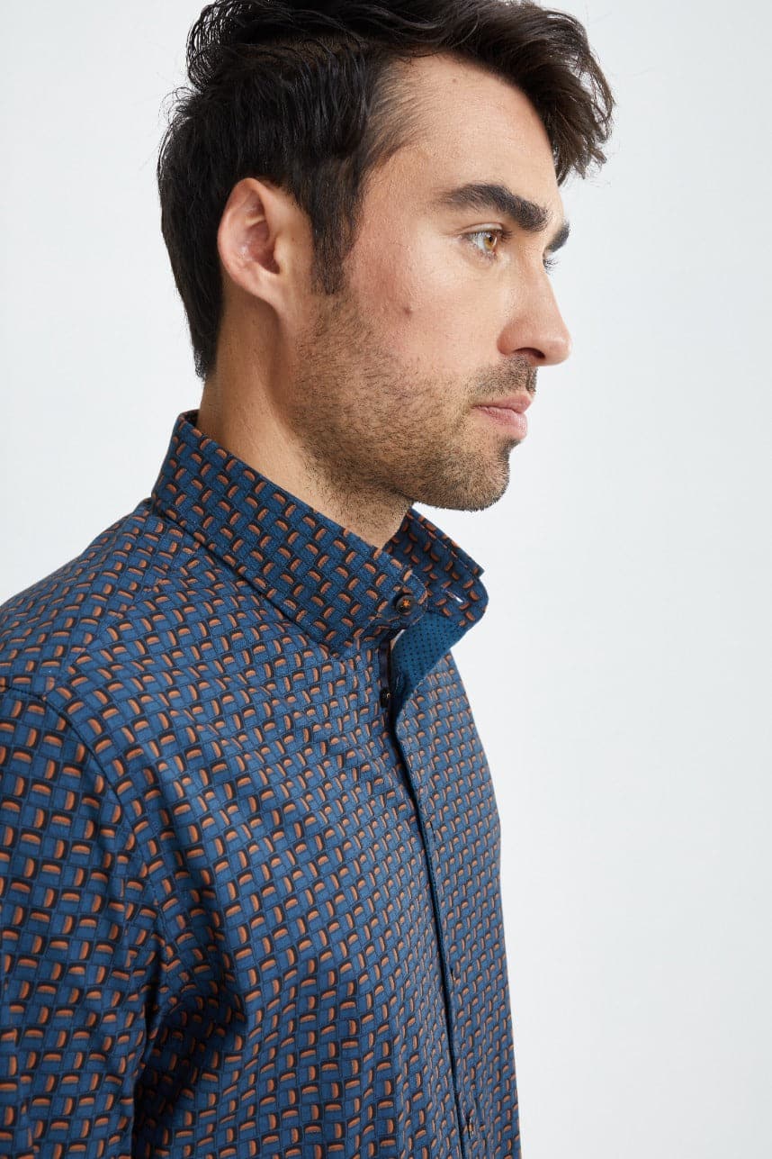 Teal Scotch Print Woven Shirt