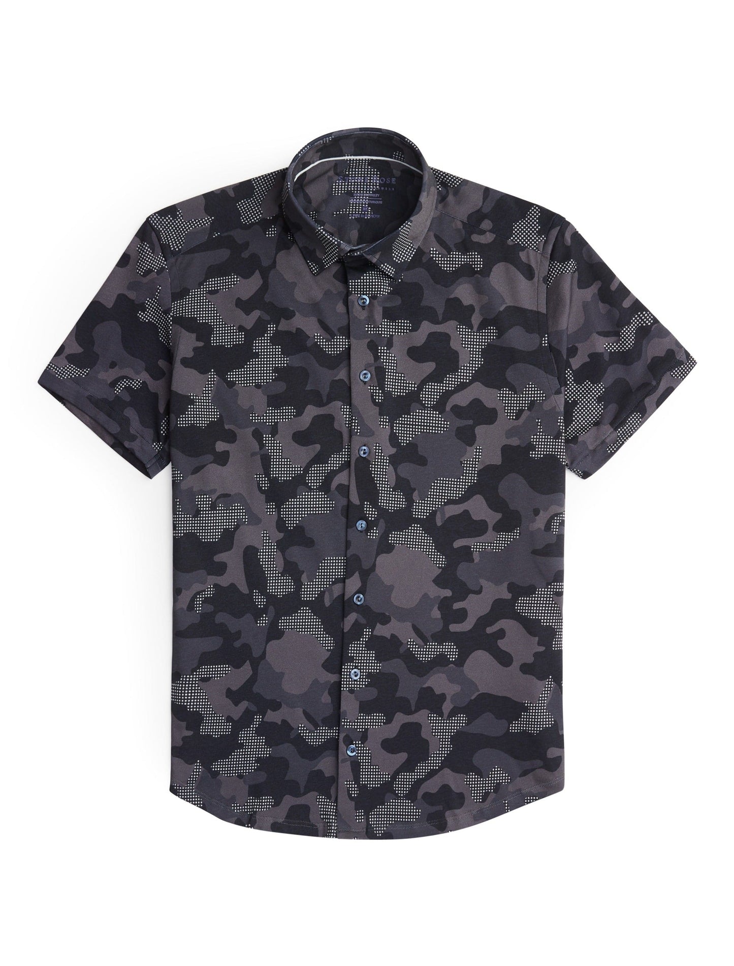 Black Camo Short Sleeve Print Shirt