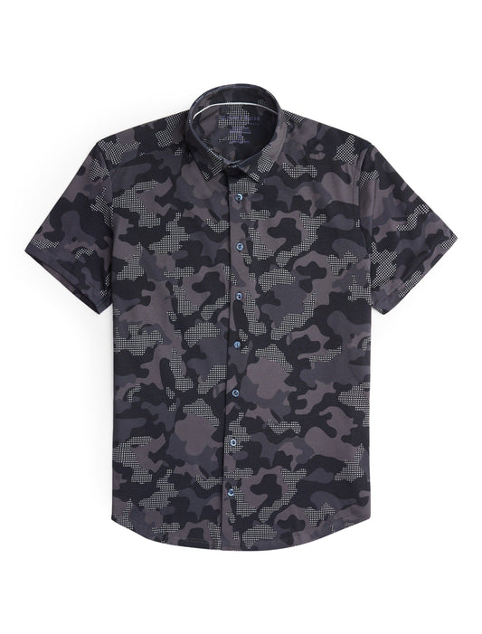 Black Camo Short Sleeve Print Shirt