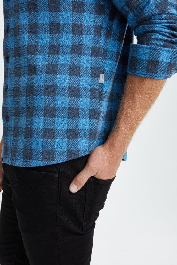 Blue T-Series Fleece Buffalo Check Shirt