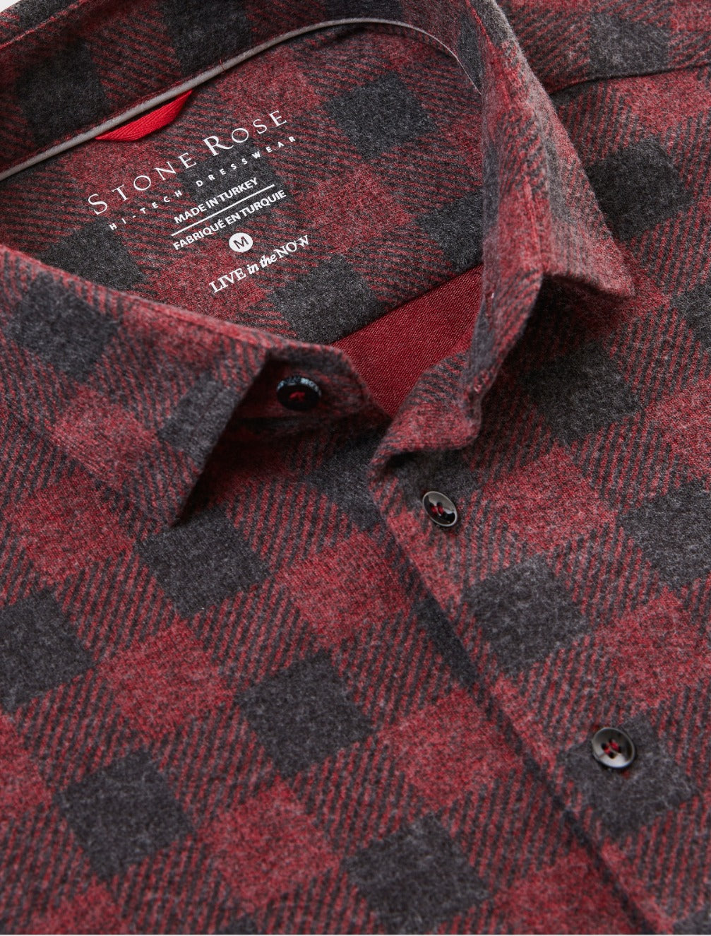 Burgundy T-Series Fleece Buffalo Check Shirt