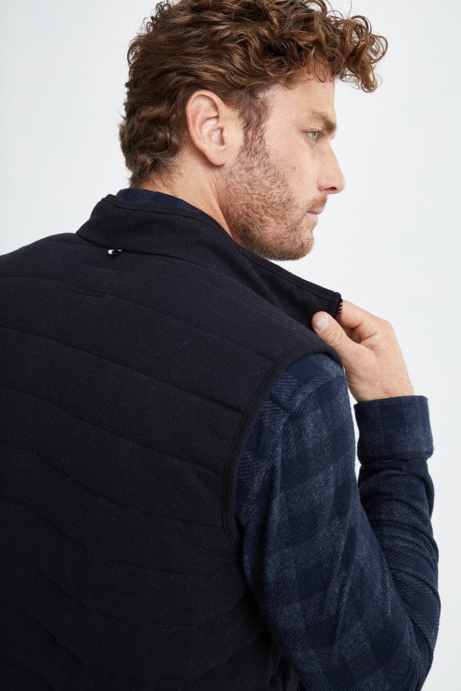 Black T-Series Fleece Puffer Vest