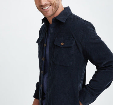Denim Blue Brushed Corduroy Overshirt