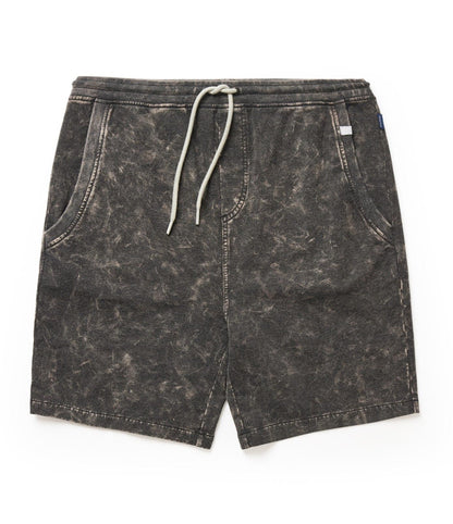 Black Acid-Washed Shorts