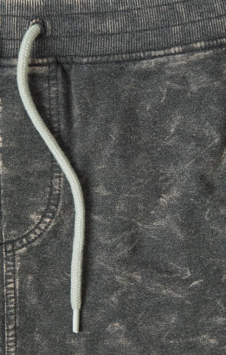 Black Acid-Washed Shorts