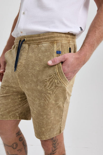 Olive Acid-Washed Short