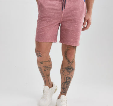 Pink Acid-Washed Shorts