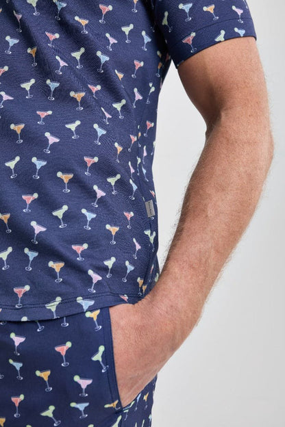 Navy Margarita Short Sleeve Print Shirt