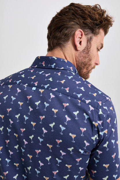 Navy Margarita Short Sleeve Print Shirt