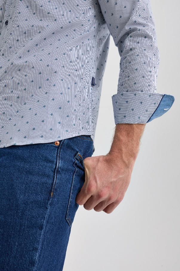 Navy Turtle Long Sleeve Print Shirt