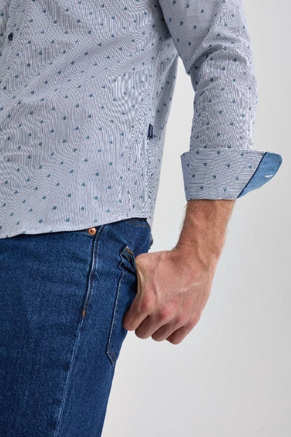 Navy Turtle Long Sleeve Print Shirt