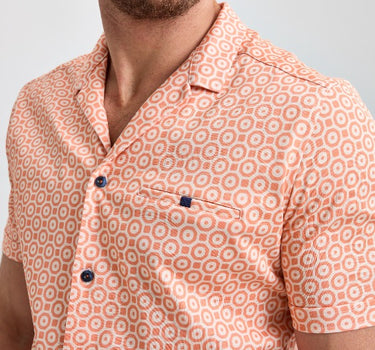 Orange Retro Short Sleeve Print Shirt