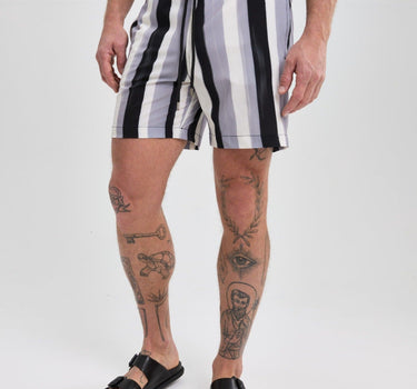 Black Stripped Resort Swimshort