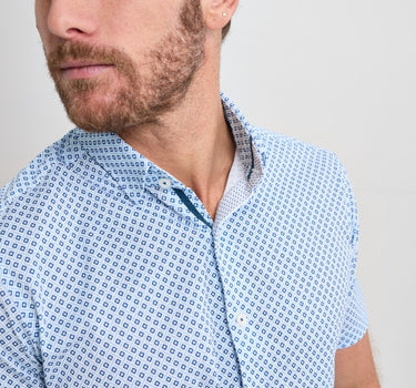 Turquoise Square Short Sleeve Shirt