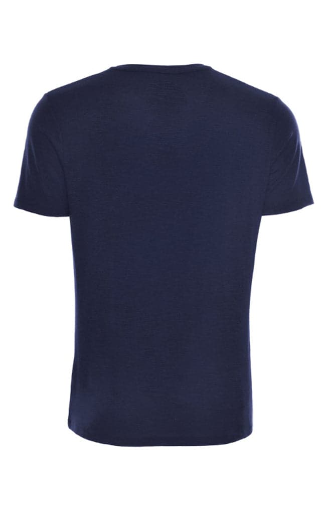 Navy Flame Knit V-Neck T-Shirt