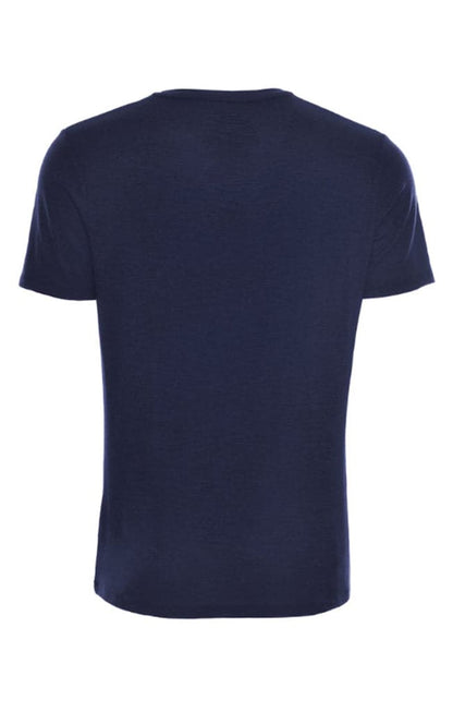 Navy Flame Knit V-Neck T-Shirt