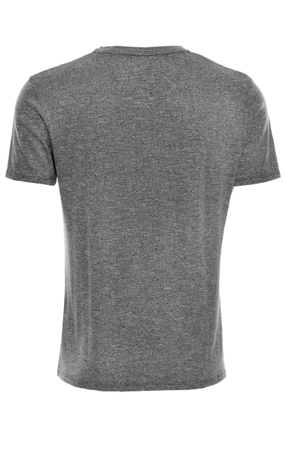 Grey Light Flame Knit V-Neck T-Shirt-Stone Rose