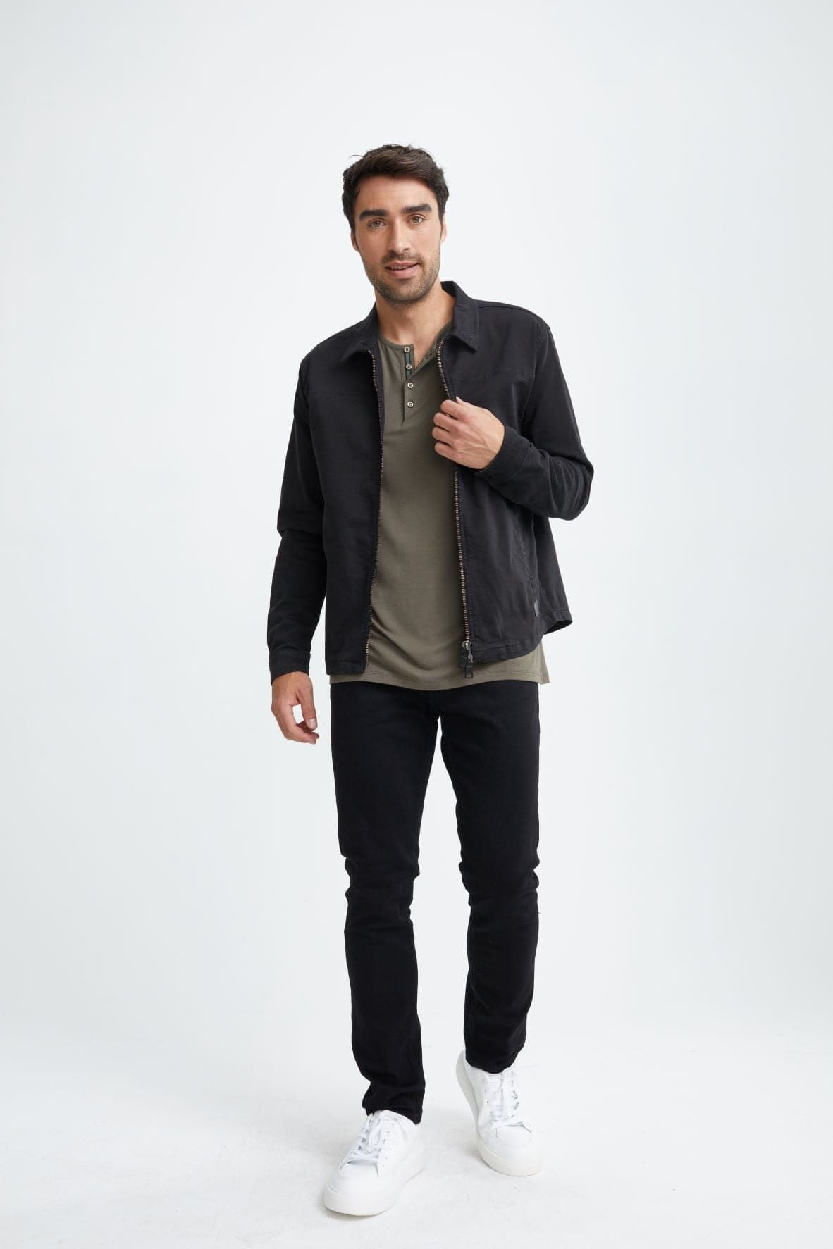 Black Antique Wash Stretch Jacket